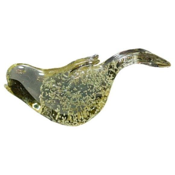 Hand Blown Vintage Glass Bird Figurine With Glow Effect Under Black Light - Picture 1 of 8